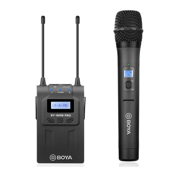 BOYA UHF Dual-Channel Wireless Microphone System (1x Transmitter + 1x Receiver)