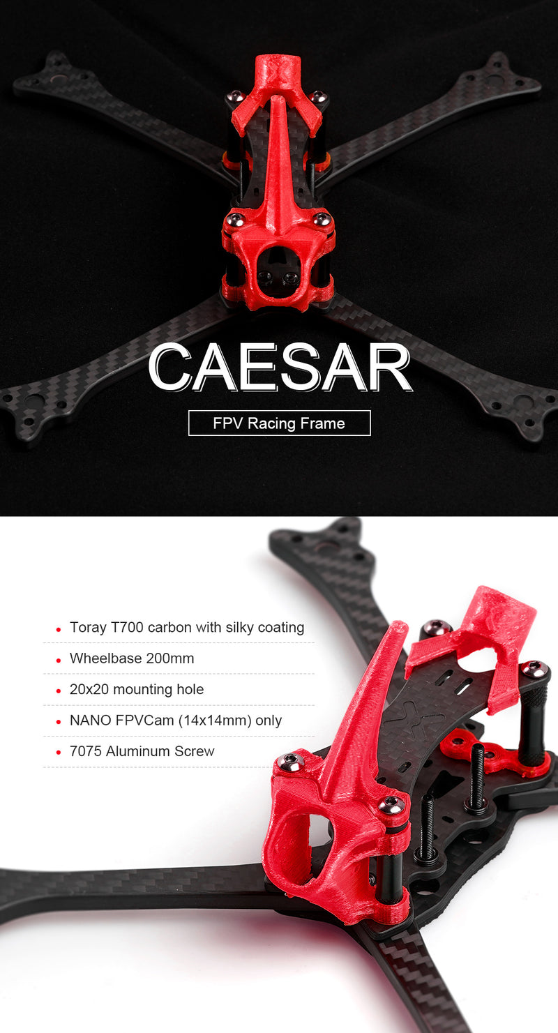 Foxeer 5" CAESAR Racing Frame T700 (Red)