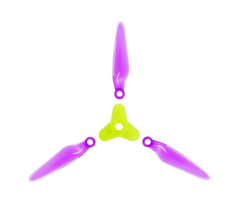 Dalprop Fold F5 FPV Propeller Set (12x Crystal Purple Blades 4x Green Hub)