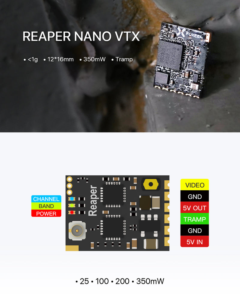 Foxeer Reaper Nano 5.8G 40CH 350mW 1g Tramp VTx