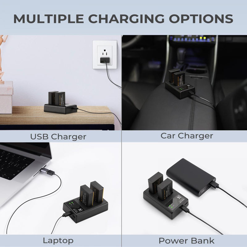 K&F Concept LP-E17 Dual Channel Charger with Type-C Charging Cable