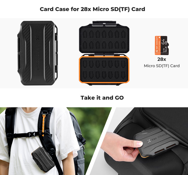 K&F Concept  28 Slots Case for Micro SD(TF) / Micro SDHC / Micro SDXC Memory Cards