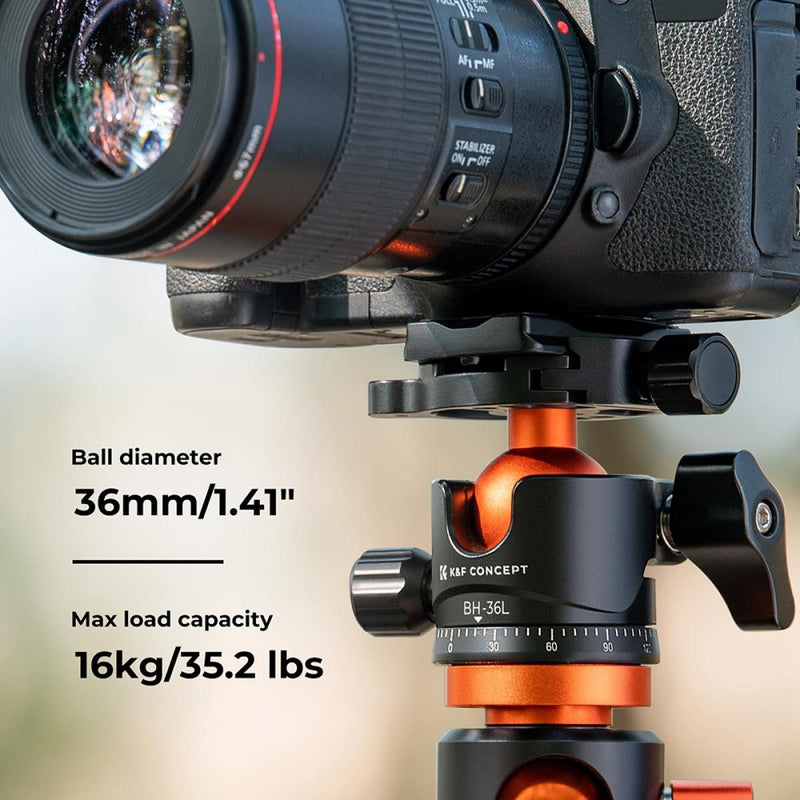 K&F Concept 36mm 360 Degree Rotating Metal Tripod Ball Head