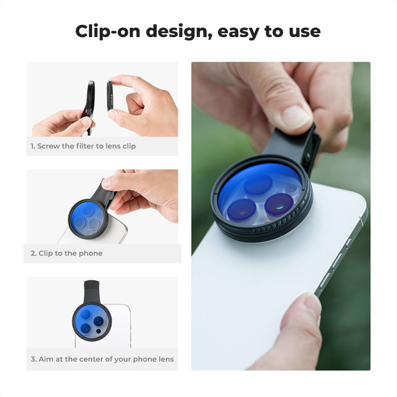 K&F Concept Clip-On 52mm Smartphone CPL Filter