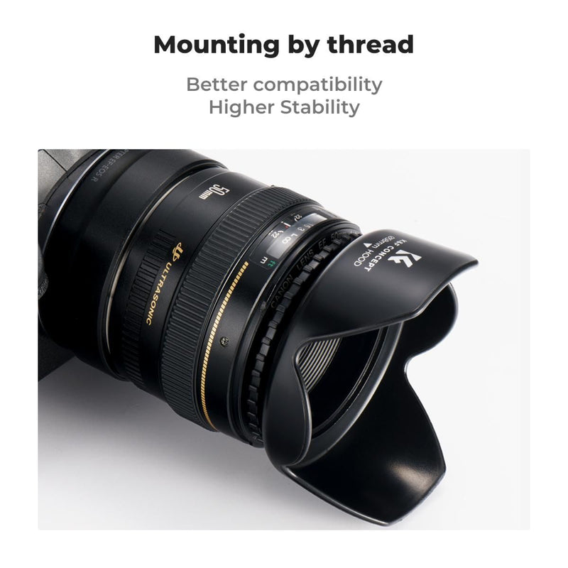 K&F Concept Universal 58mm Threaded Screw-in Camera Lens Hood