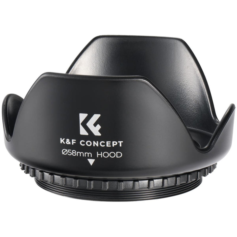 K&F Concept Universal 58mm Threaded Screw-in Camera Lens Hood