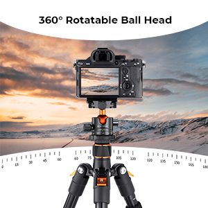 K&F Concept B234A1 Aluminum Professional Ball Head Tripod with Monopod