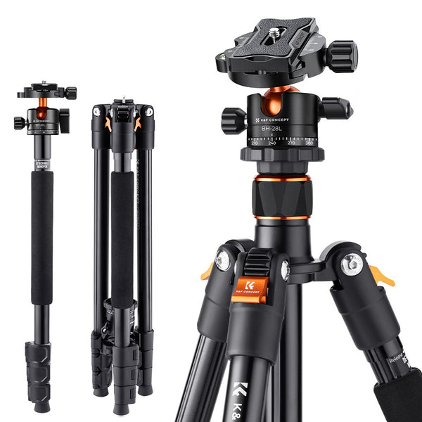 K&F Concept B234A1 Aluminum Professional Ball Head Tripod with Monopod