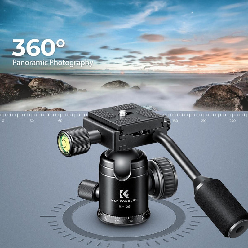 K&F Concept BH-26 Tripod Ball Head with Handle