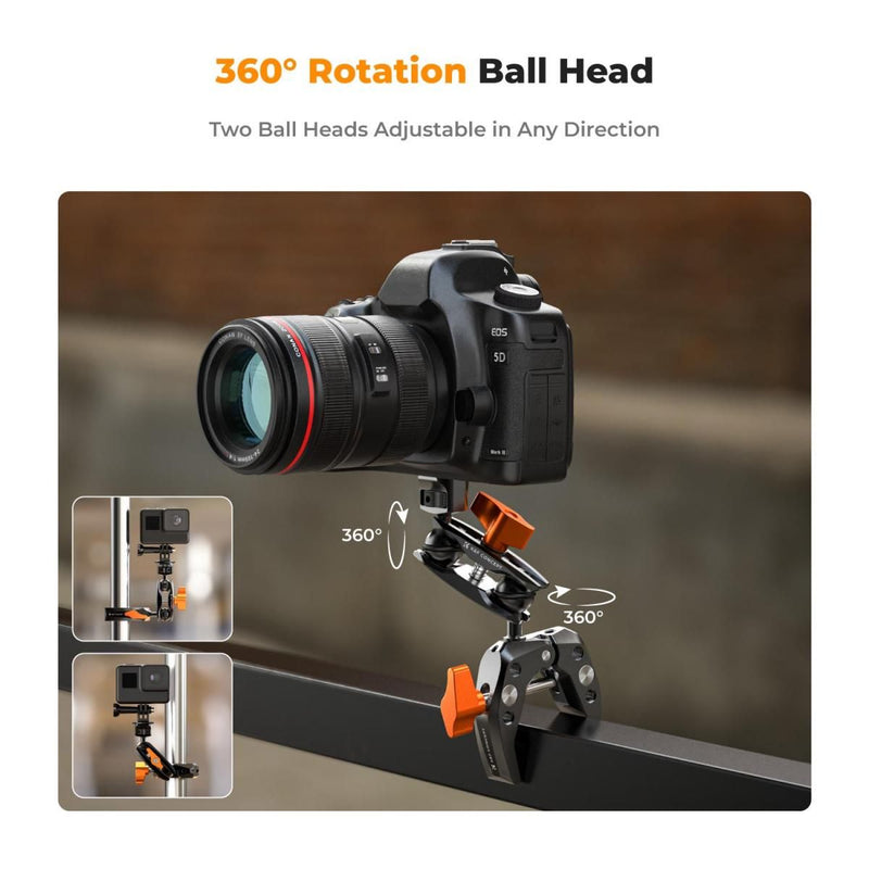 K&F Concept Ms13 Multi-Functional Camera Clamp with Ballhead Magic Arm