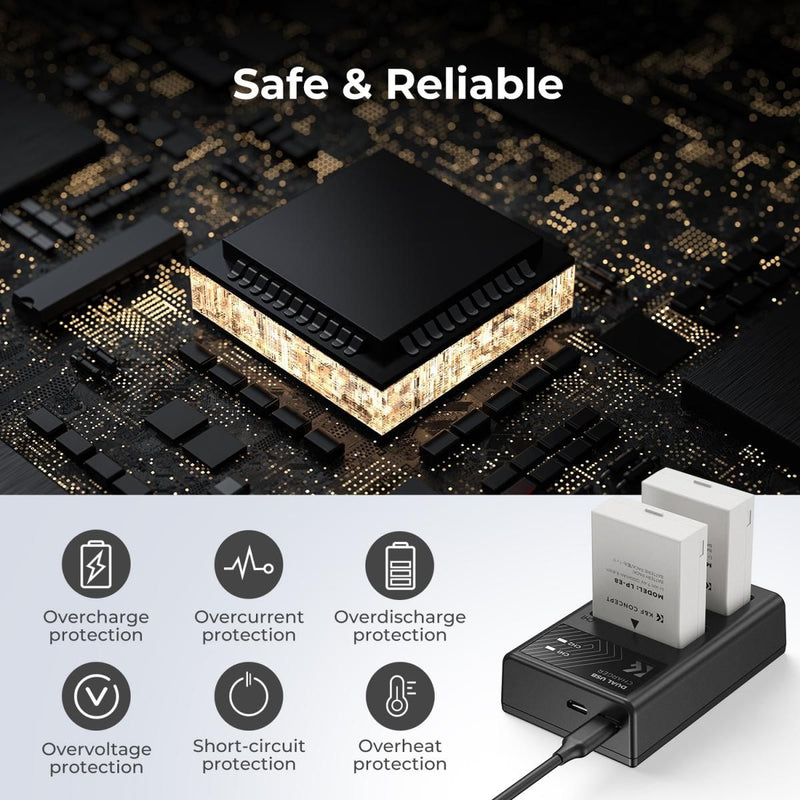 K&F Concept Dual Canon LP-E8 Battery and Charger Set