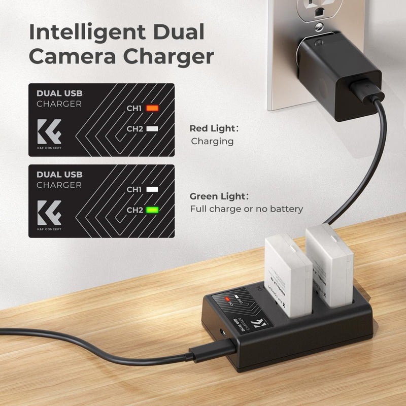 K&F Concept Dual Canon LP-E8 Battery and Charger Set