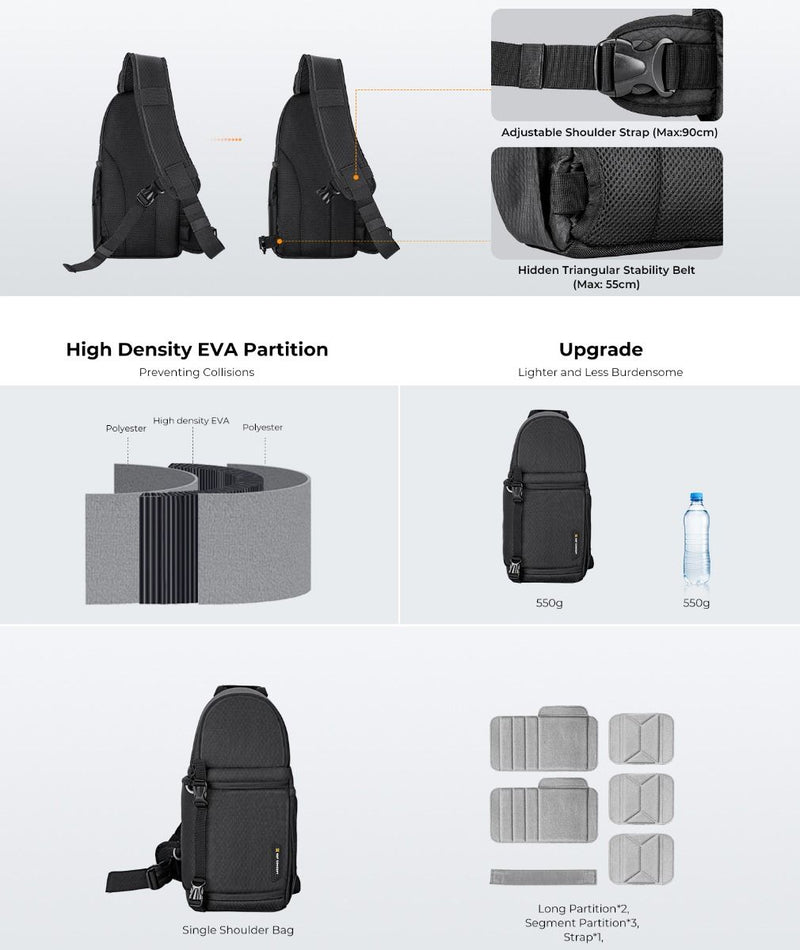 K&F Concept Sling Camera Bag (Black)