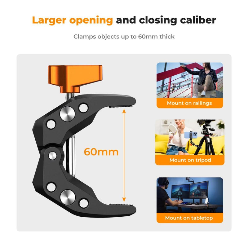 K&F Concept Super Clamp with 60mm Opening Design Ms15