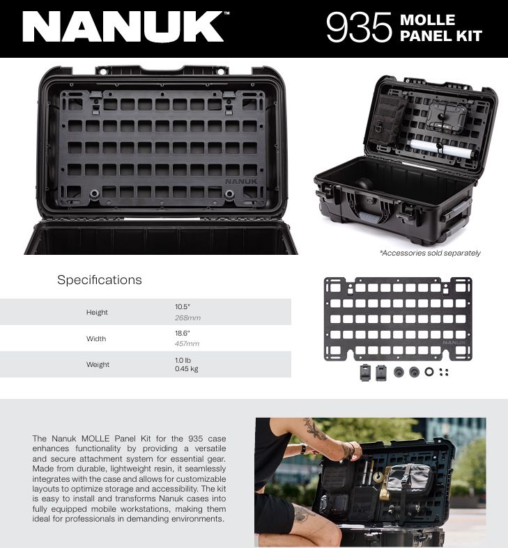 Nanuk Molle Panel Kit for Nanuk 935 Case