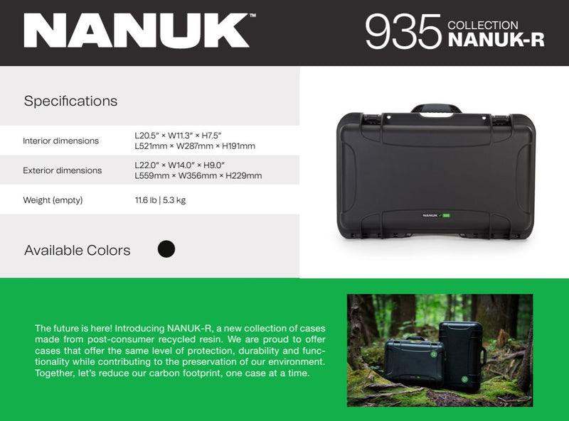 Nanuk 935 NANUK-R Collection Case Empty (Black)