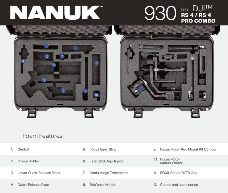 Nanuk 930 Case for DJI RS 4 / RS 4 Pro Combo (Black)