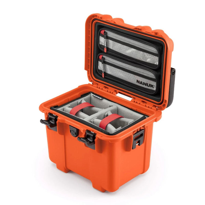 Nanuk T20 Top Loader Case with Padded Divider and Lid Organiser (Orange)