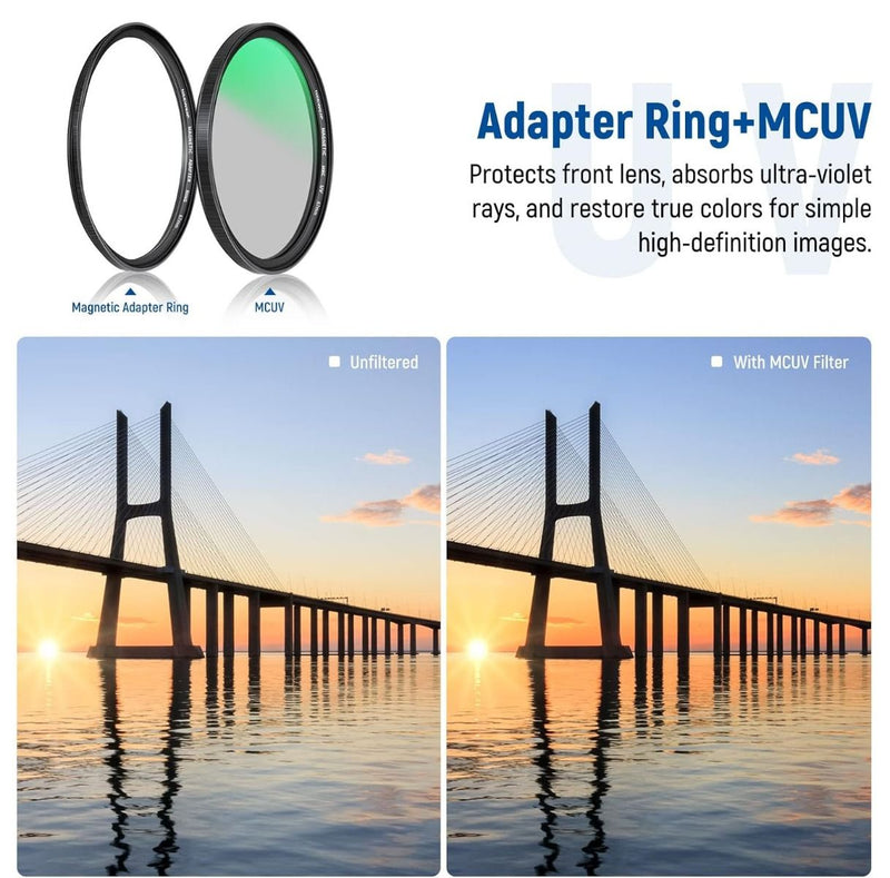 Neewer 67mm Magnetic 5-in1 Filter Kit (MCUV+CPL+ND1000+Adapter Ring+Lens Cap)