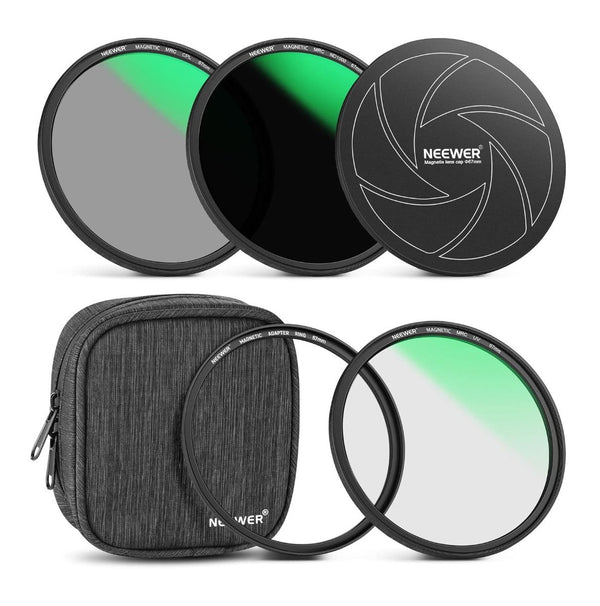 Neewer 67mm Magnetic 5-in1 Filter Kit (MCUV+CPL+ND1000+Adapter Ring+Lens Cap)