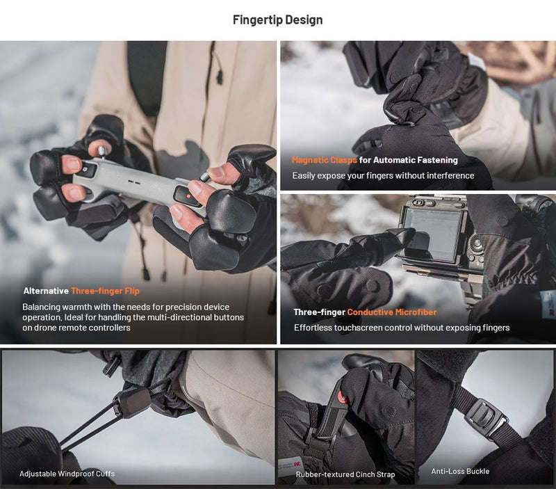 PGYTECH Photography Gloves (Professional) Size M