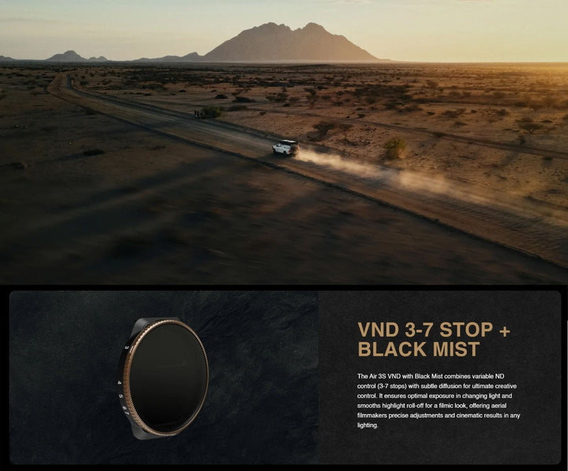 PolarPro VND3/7 Stop Black Mist Filter for DJI Air 3