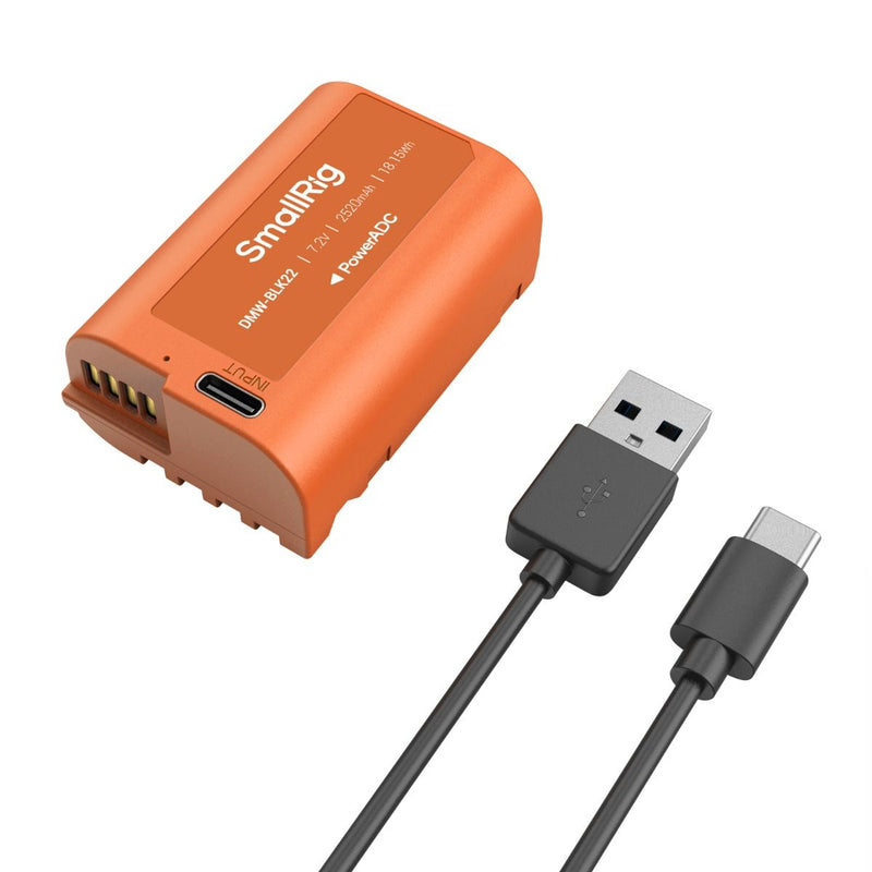 SmallRig DMW-BLK22 USB-C Rechargeable Camera Battery (Orange) 4979