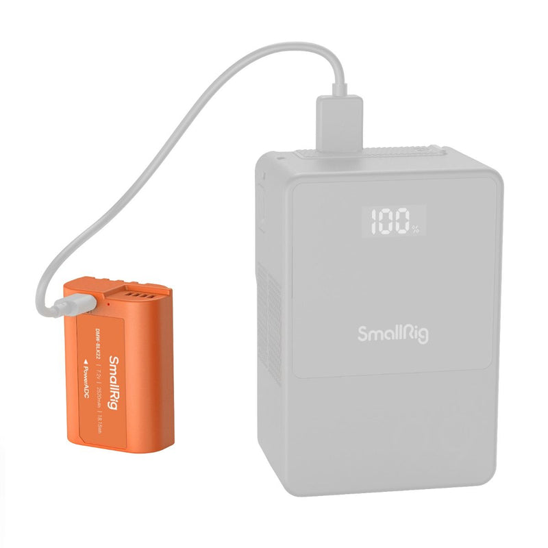 SmallRig DMW-BLK22 USB-C Rechargeable Camera Battery (Orange) 4979