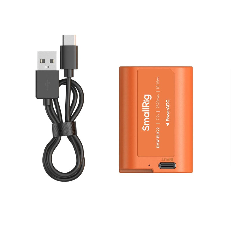 SmallRig DMW-BLK22 USB-C Rechargeable Camera Battery (Orange) 4979