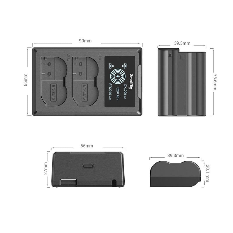 SmallRig EN-EL15 Camera Battery and Charger Kit 3820B