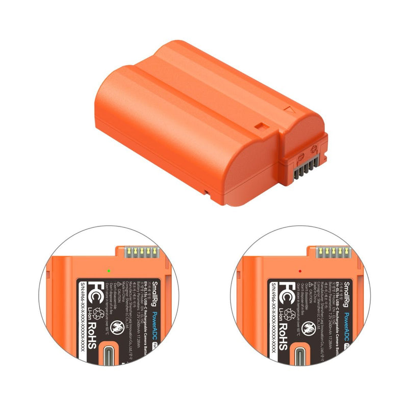 SmallRig EN-EL15c USB-C Rechargeable Camera Battery (Orange) 4966