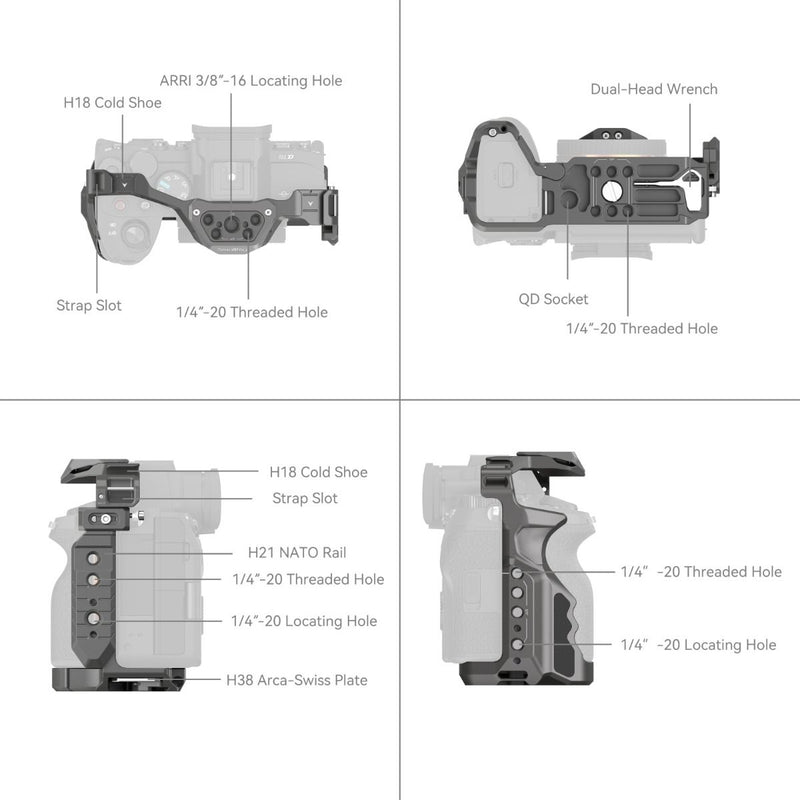 SmallRig HawkLock Quick Release Cage for Sony Alpha 7R V / Alpha 7 IV / Alpha 7S III / Alpha 1 / Alpha 7R IV 4481