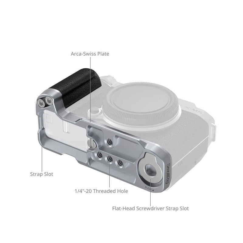 SmallRig L-Shape Mount Plate with Silicone Handle for FUJIFILM X-M5 (Silver) 4875