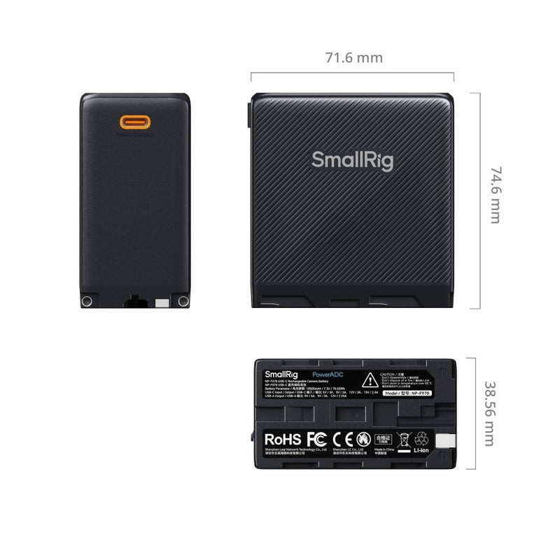 SmallRig NP-F970 USB-C Rechargeable Camera Battery (Black) 4469