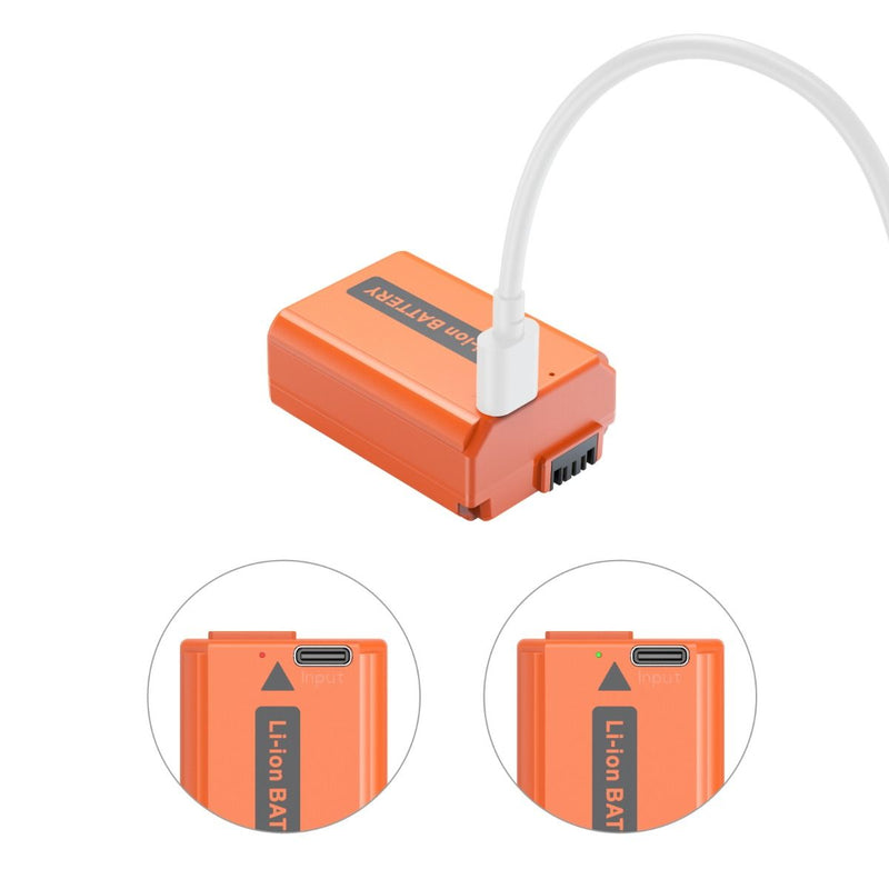 SmallRig NP-FW50 USB-C Rechargeable Camera Battery (Orange) 4965