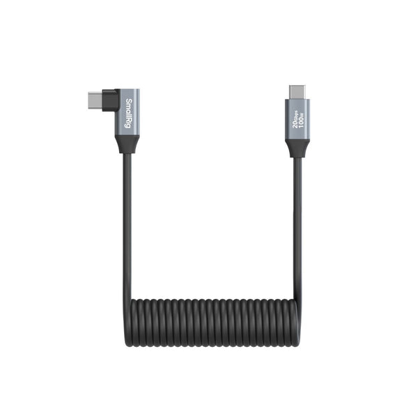 SmallRig USB-C (Straight) to USB-C (Angled) Coiled Data Cable 4792