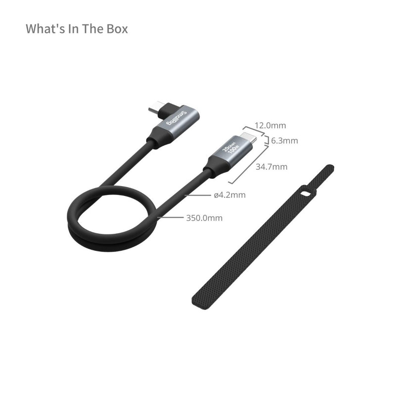 SmallRig USB-C (Straight) to USB-C (Angled) Data Cable (35cm / 13.8in) 4790