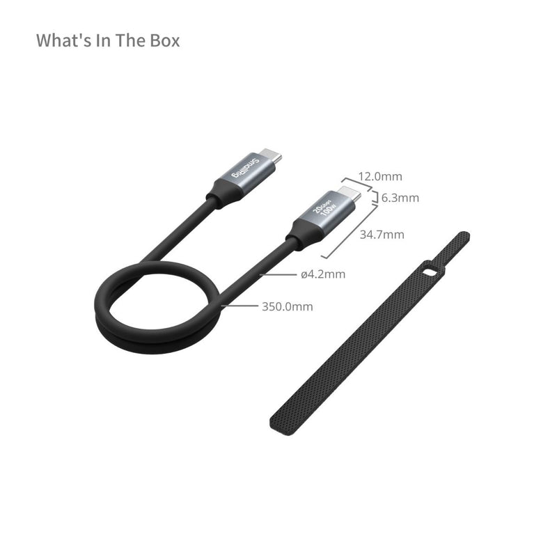 SmallRig USB-C (Straight) to USB-C (Straight) Data Cable (35cm / 13.8in) 4788