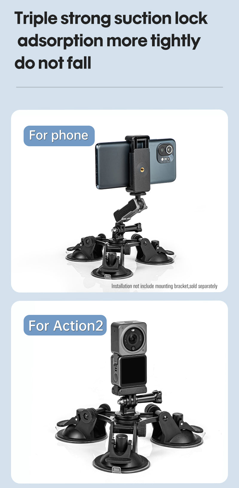 STARTRC Sunction Mount for Action Camera / DSLR / Phone / Stabilizer