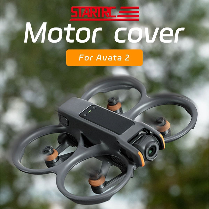 STARTRC 8pcs Motor Covers for DJI Avata 2 (Black & Orange)