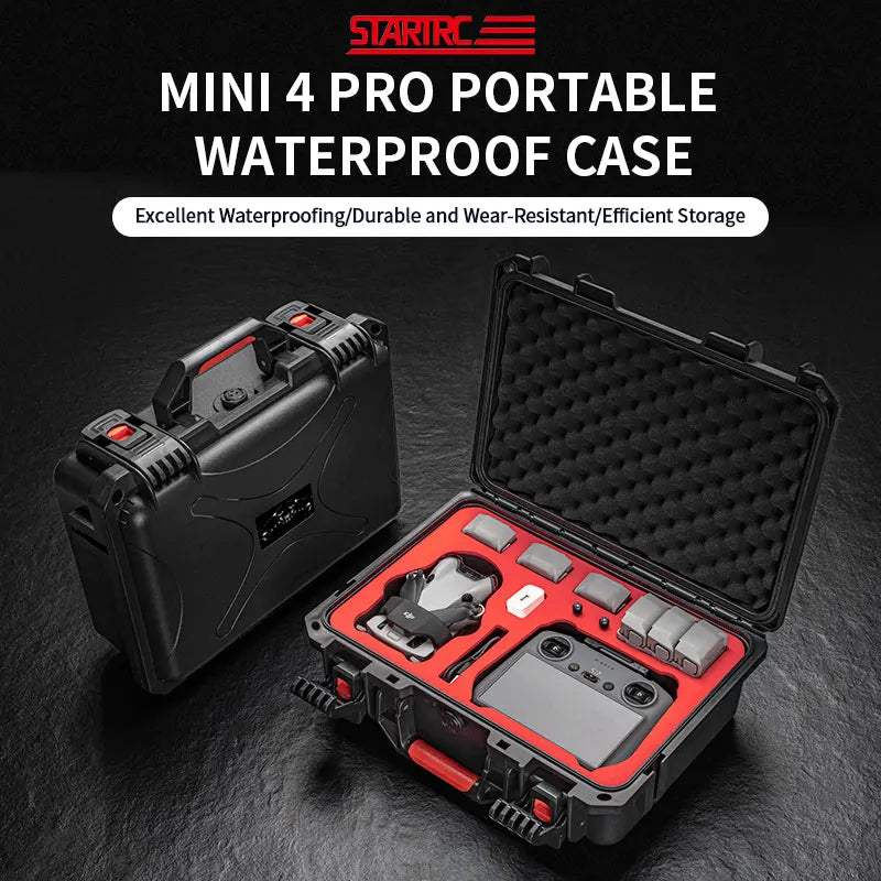 STARTRC Hard Case for DJI Mini 4 Pro Flymore Combo (Red Foam)