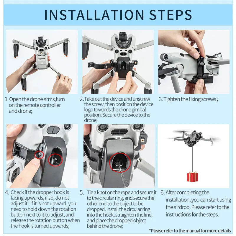 STARTRC Air-Dropping System for DJI Mini 4 Pro (Aux Light Sensor Solution)