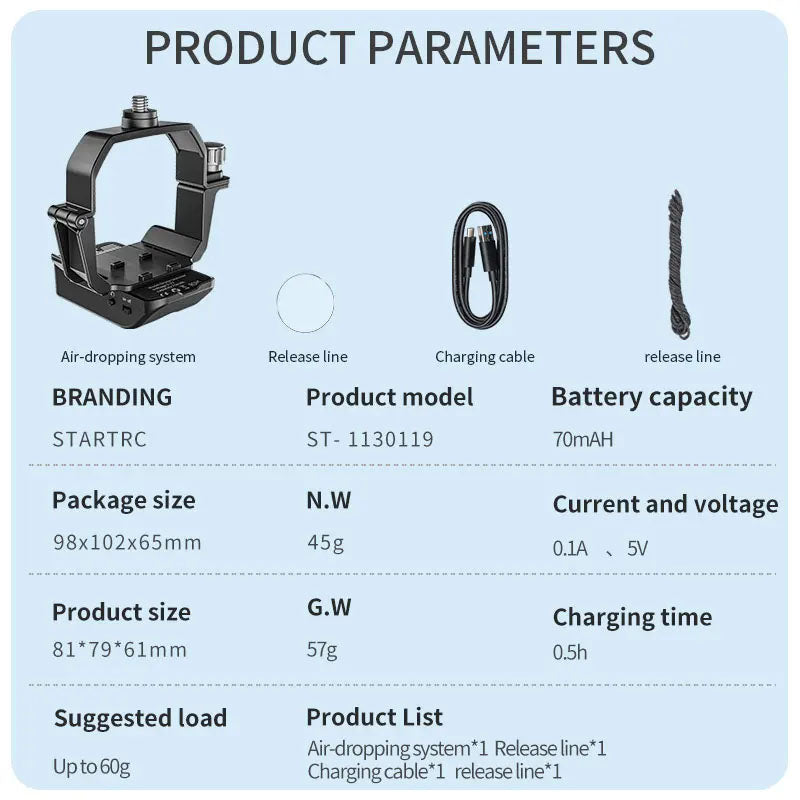 STARTRC Air-Dropping System for DJI Mini 4 Pro (Aux Light Sensor Solution)