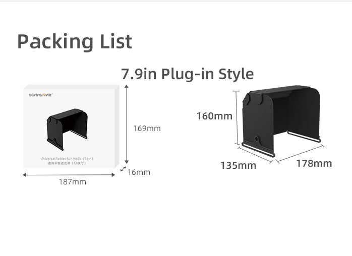 Sunnylife ZG70 7.9in Tablet Sun Hood for iPad Mini 2/3/4/5