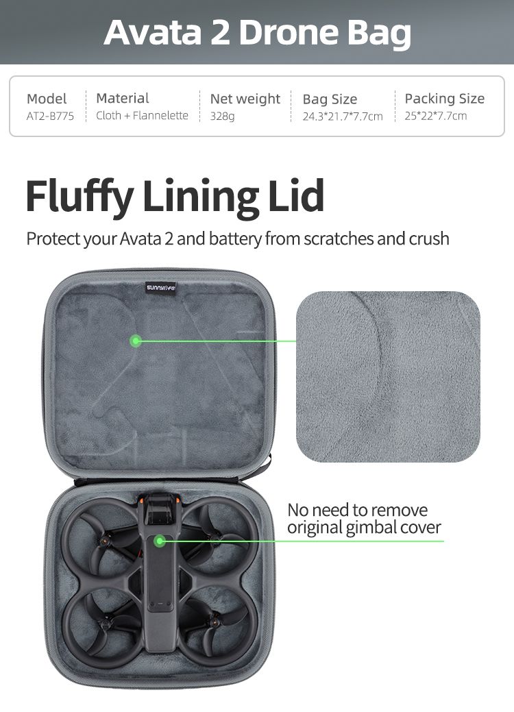 Sunnylife Mini Carrying Case for DJI Avata 2 Drone Body