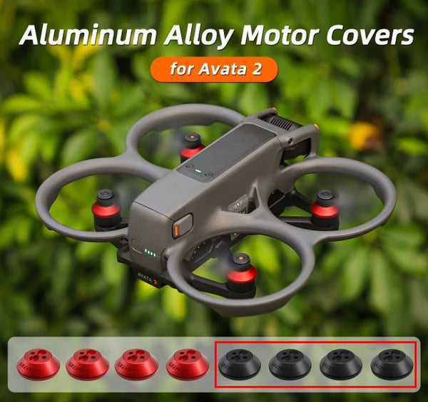 Sunnylife Alluminum Alloy Protective Motor Cover Set for DJI Avata 2 (Black)