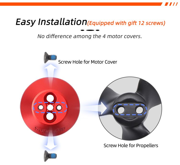 Sunnylife Alluminum Alloy Protective Motor Cover Set for DJI Avata 2 (Red)