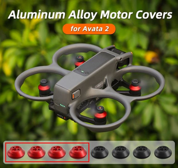 Sunnylife Alluminum Alloy Protective Motor Cover Set for DJI Avata 2 (Red)