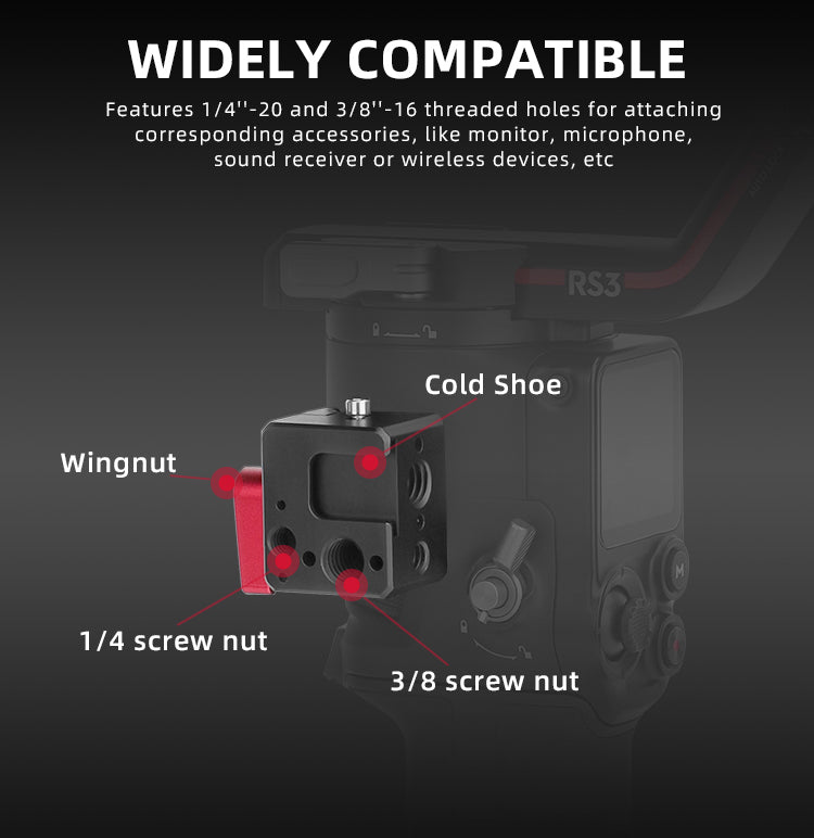 Sunnylife Adapter Clamp for DJI RS 2 / RSC 2 / RS 3 / RS 3 Pro / RS3 Mini