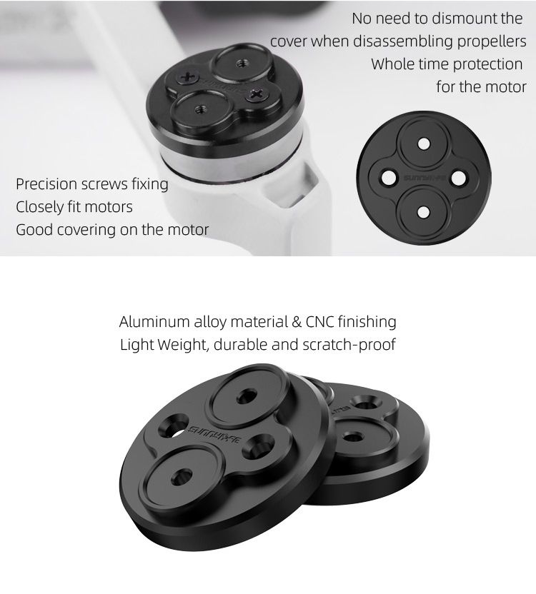 Sunnylife Upgraded Aluminum Alloy Motor Covers for Mavic Mini / Mini SE / DJI Mini 2 (Black)